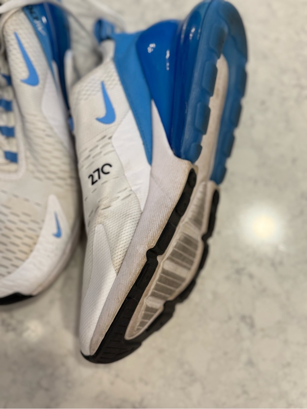 Nike White & Blue Air Max 270 Sneakers